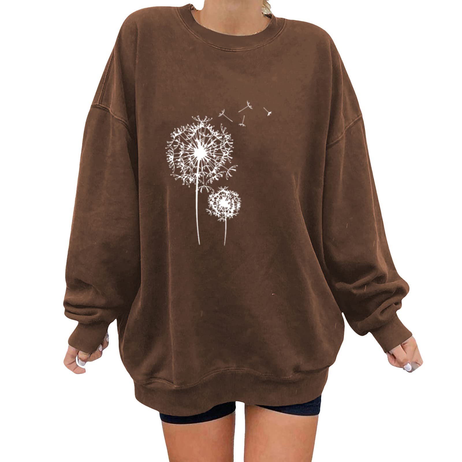 Women's Oversized Loose Halloween Pumpkin Printed Sweater - Long Sleeve Drawstring Pullover to Hide Stomach | Perfect for Fall Fashion, Halloween Costumes & Cozy Winter Outfits