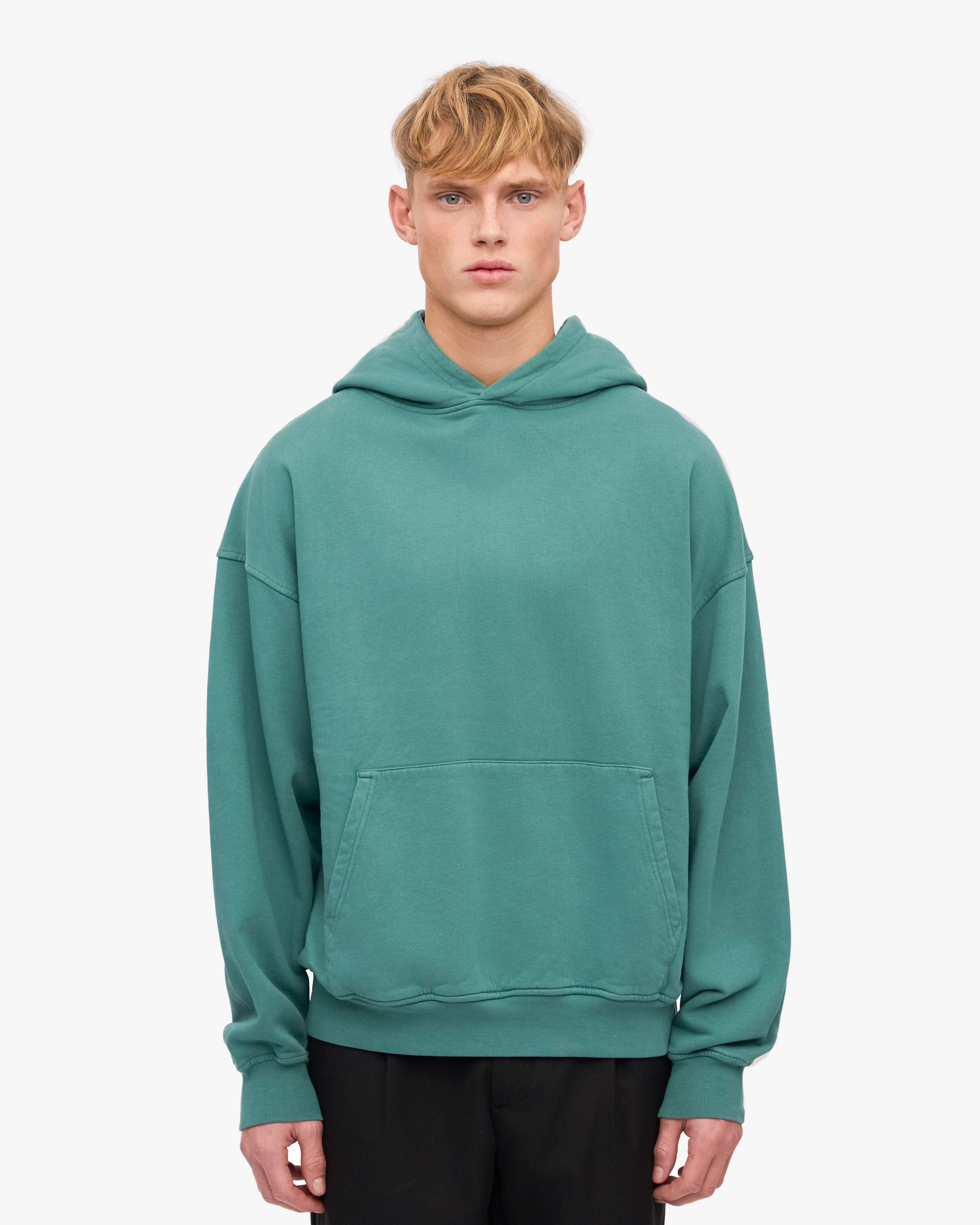 Organic Oversized Hoodie for Men & Women - Soft & Comfortable Pine Green Pullover Hoodie - Perfect for Casual Wear, Loungewear & Outdoor Activities