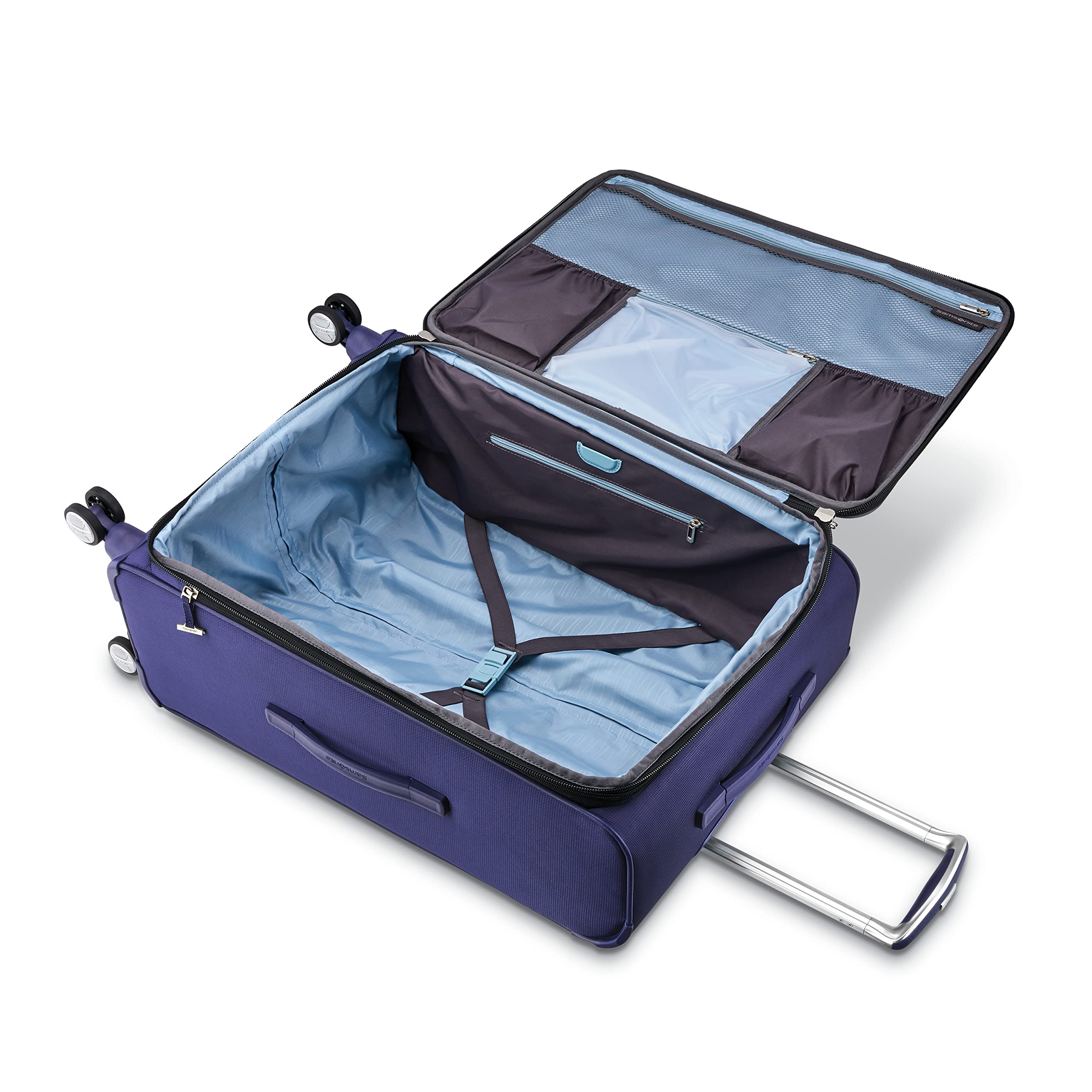 Samsonite Solyte DLX Softside Expandable Luggage Set with 360° Spinner Wheels, 3-Piece (20/25/29 Inch) - Lightweight Durable Suitcase for Travel, Iris Blue | Perfect for Business Trips, Vacations & Family Getaways