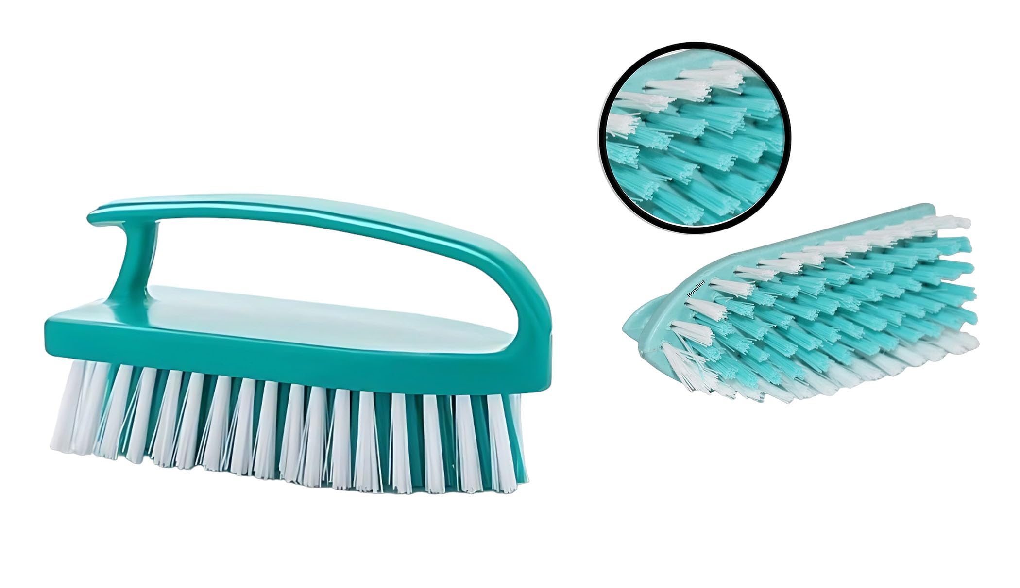 TopFinder® Nylon Bristle Cleaning Brush with Strong Plastic Handle - Multi-Surface Scrub Brush for Laundry, Carpet, Floors, Bathroom, Kitchen & Tile Cleaning - Soft Silicone Brush Head for Gentle Yet Effective Scrubbing (Color May Vary) - Perfect for Household Cleaning, Sink Maintenance & Tough Stain Removal
