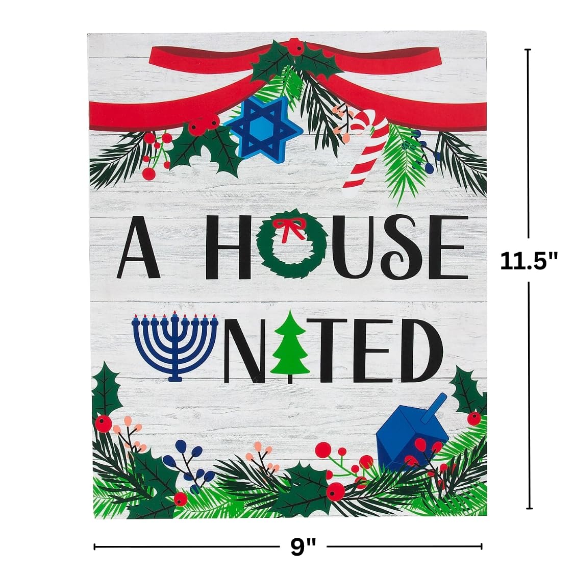 Family Wall Decor - A House United Sign - 1 Piece Home Decoration for Living Room, Bedroom & Entryway