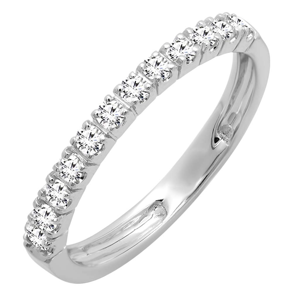 0.40 Cttw 14K Solid Gold Round Lab Grown Diamond Wedding Ring Stackable Band for Women - Dazzlingrock Collection, Perfect for Anniversary, Engagement, and Everyday Elegance