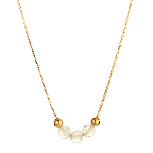 Yellow gold chain+Moonstone