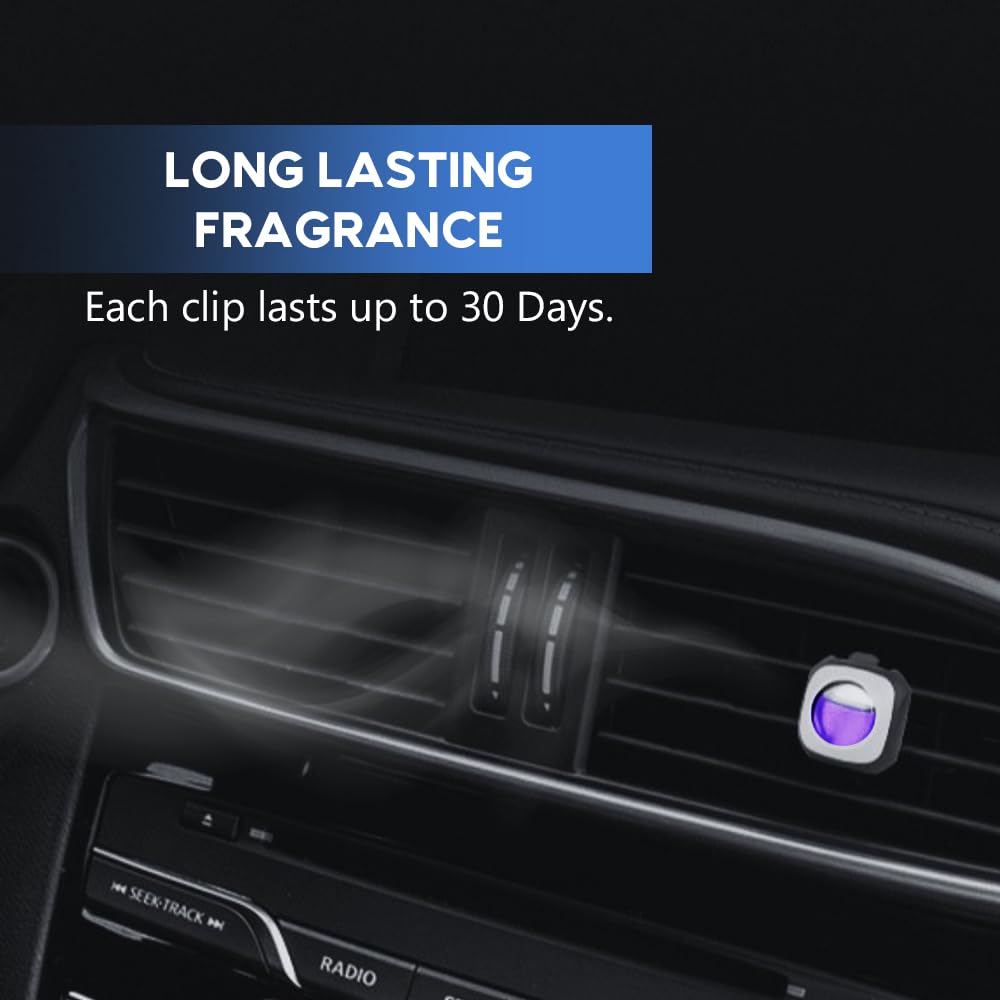 Air Jungles Lavender Scent Car Air Freshener Vent Clips - 6 Pack (4ml Each) | Long Lasting 180-Day Odor Eliminator for Cars, Trucks & SUVs | Perfect for Road Trips, Daily Commutes & Office Parking