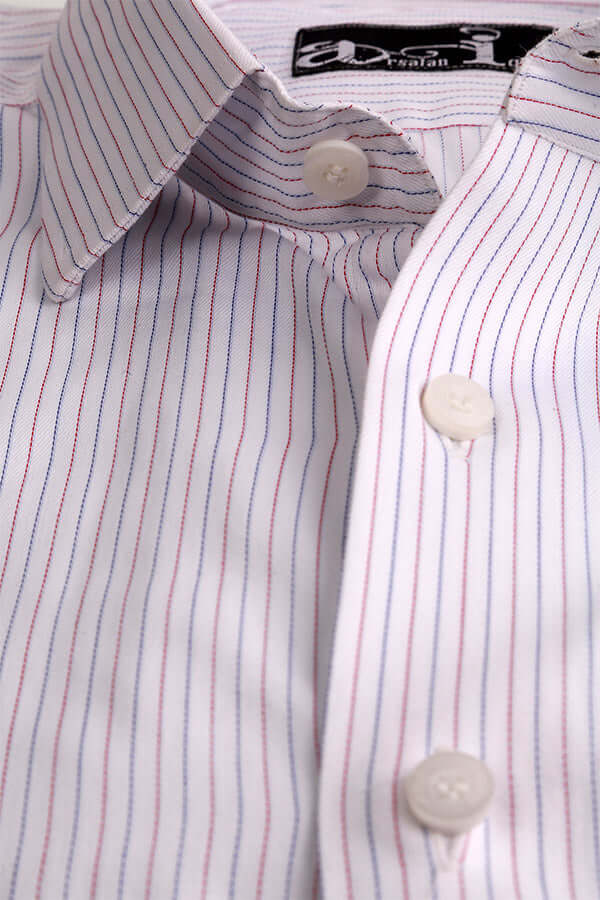 Stylish Men's White Pinstripe Dress Shirt for Business, Office & Formal Events | Premium Cotton Slim Fit Button Down Shirt