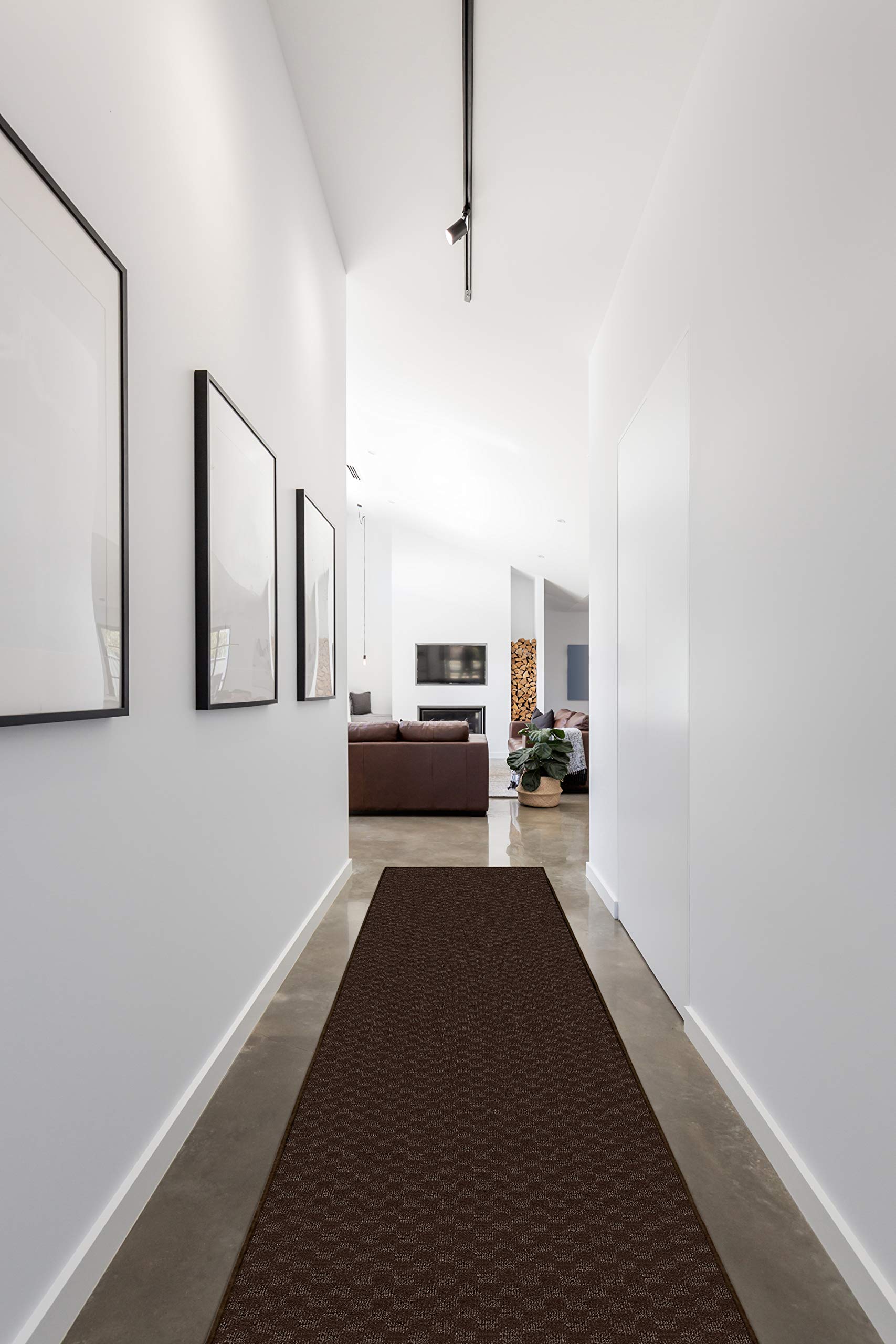 Garland Rug Medallion Area Rug 3x8 Feet Mocha Brown - Perfect for Living Room, Bedroom, or Office Decor