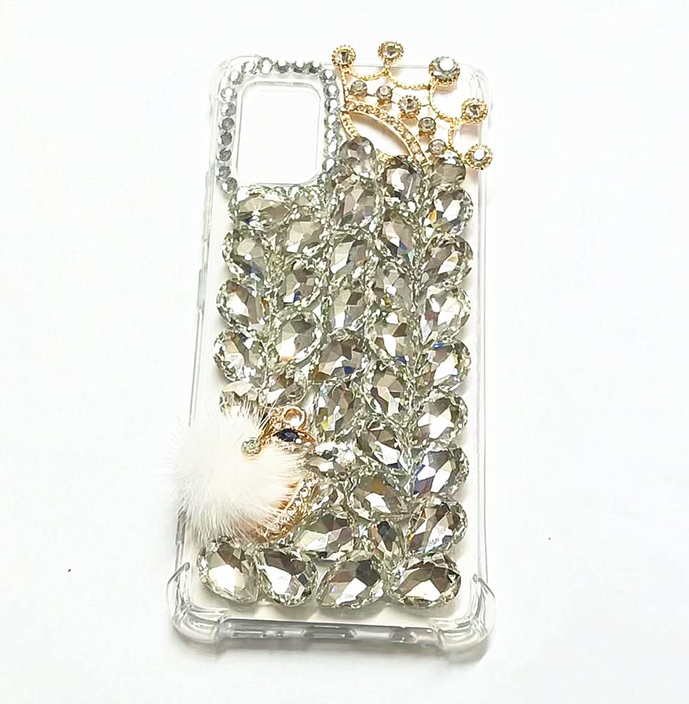 Luxury 3D Handmade Sparkle Rhinestone Bling Case for iPhone 12 Pro Max (6.7 inch 2020) - E Fox White Crystal Diamond Glitter Phone Cover | Perfect for Parties, Weddings & Special Occasions