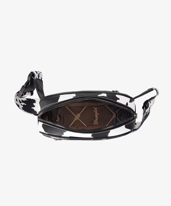 Wrangler Cow Print Belt Bag - Stylish Western Crossbody Fanny Pack for Men & Women - Perfect for Concerts, Hiking, and Travel