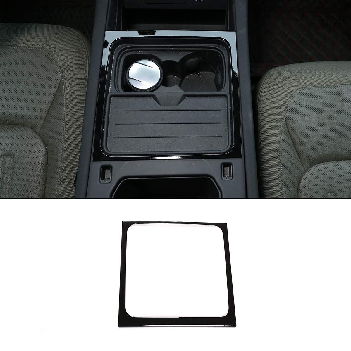 ABS Plastic Car Center Console Storage Box Frame Cover Trim for Land Rover Defender 110 2020 2021 - Durable Black Car Accessories for Organizing Phone, Keys & Small Items - Perfect for Off-Road Adventures & Daily Commute