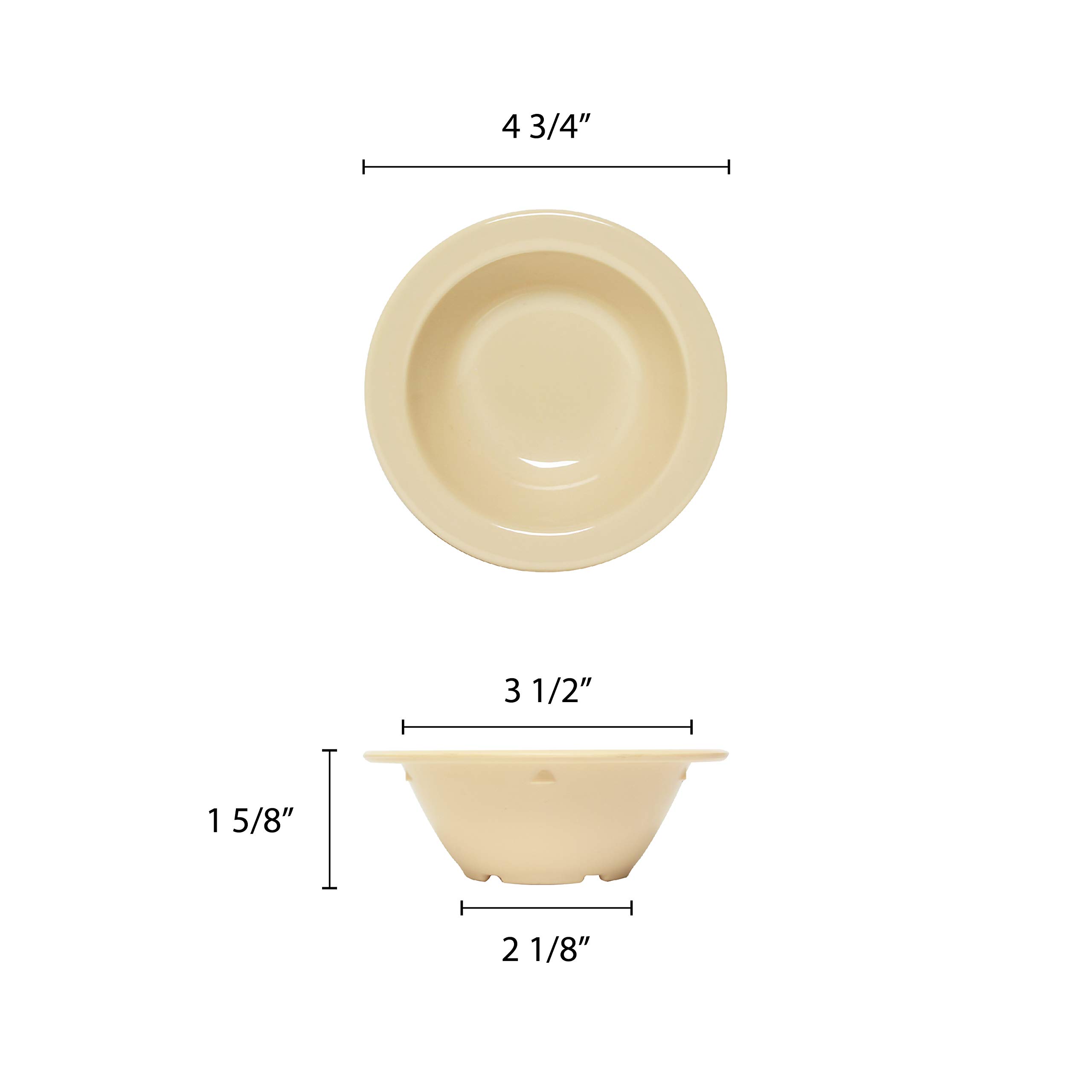 Thunder Group 5 oz Tan Ceramic Fruit Bowls - Set of 12 | Small Serving Dishes for Snacks, Nuts, Candy, Desserts | Perfect for Parties, Restaurants, and Home Use