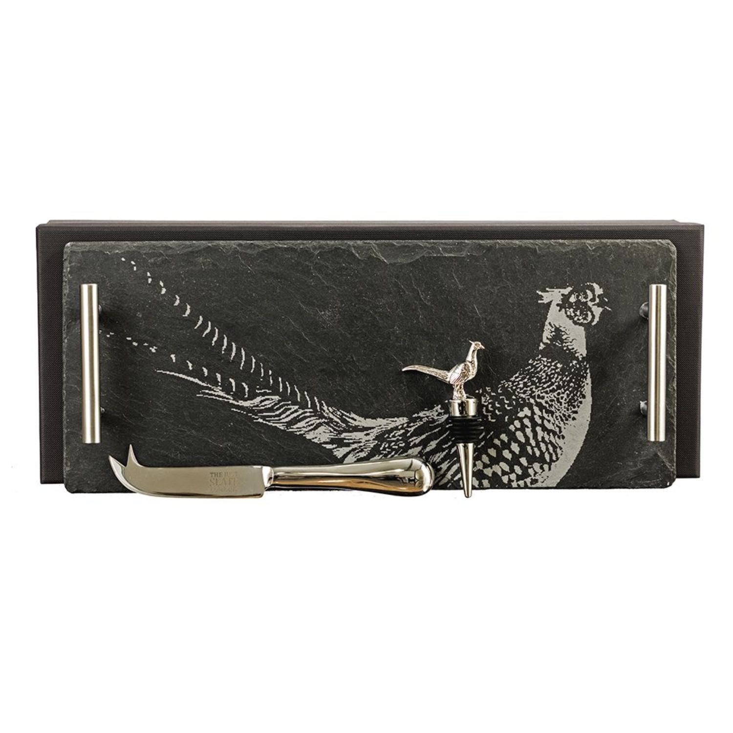 Premium Pheasant Slate Serving Tray Set - Elegant Cheese Board & Charcuterie Platter for Entertaining, Dinner Parties & Holiday Gatherings