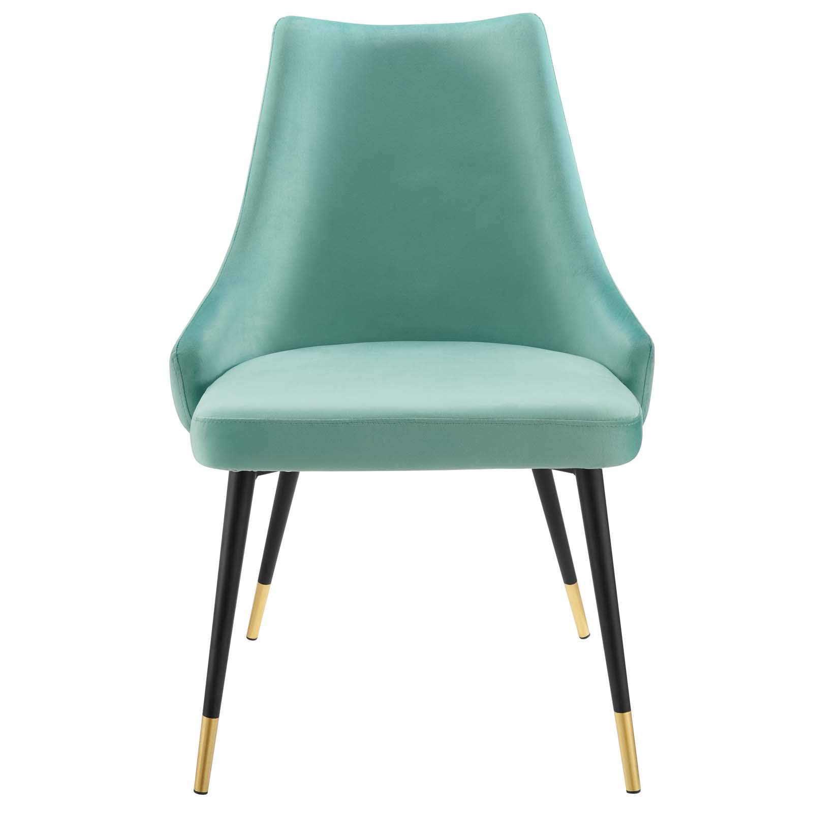 Modway Adorn Tufted Performance Velvet Dining Chairs - Set of 2 Mint Green Accent Side Chairs for Living Room, Bedroom & Dining Area