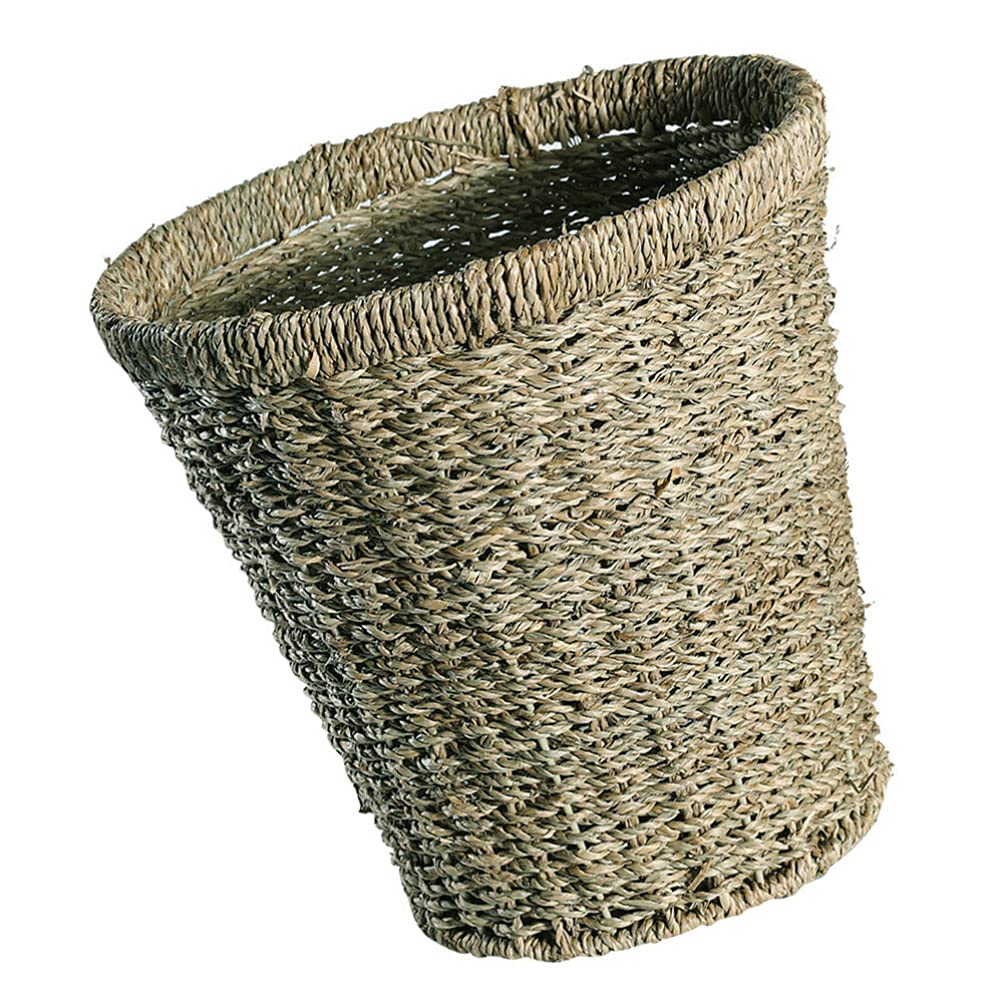 Eco-Friendly Rattan Storage Basket - Handwoven Seagrass Laundry Bin, Wastebasket & Home Organizer for Bedroom, Bathroom & Living Room | Sustainable Wicker Storage Box for Clothes, Toys & Sundries