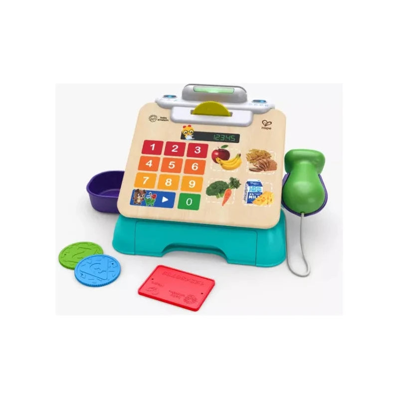 Baby Einstein Magic Touch Wooden Toy Cash Register - Interactive Pretend Play for Toddlers & Kids - Educational Learning Toy for Counting & Math Skills - Perfect for Role Play, Gift & Preschool Classroom Use