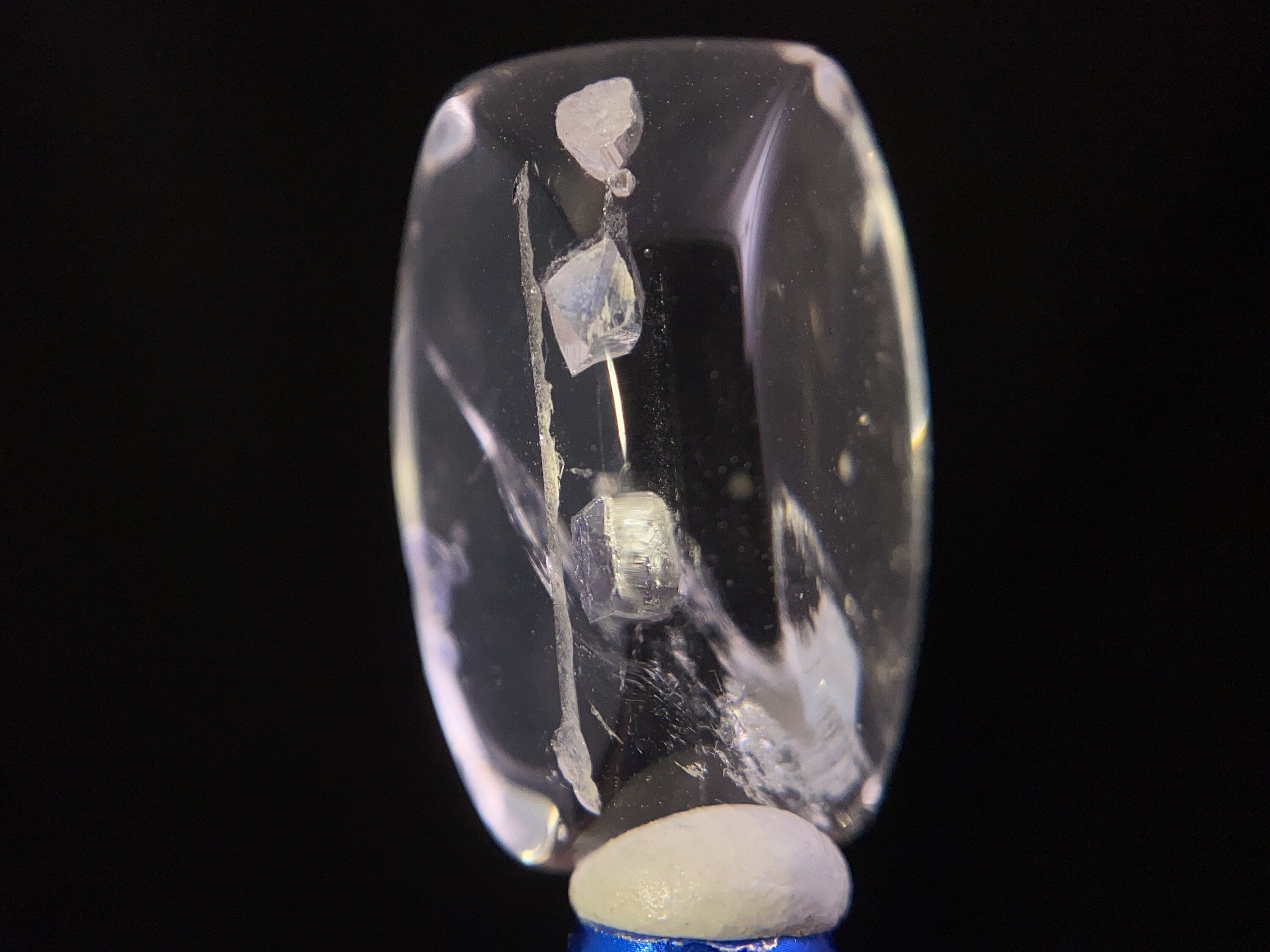 Natural Fluorite in Clear Quartz Cabochon - Rare Gemstone for Jewelry Making, Healing Crystals & DIY Crafts | Perfect for Pendants, Rings & Spiritual Decor