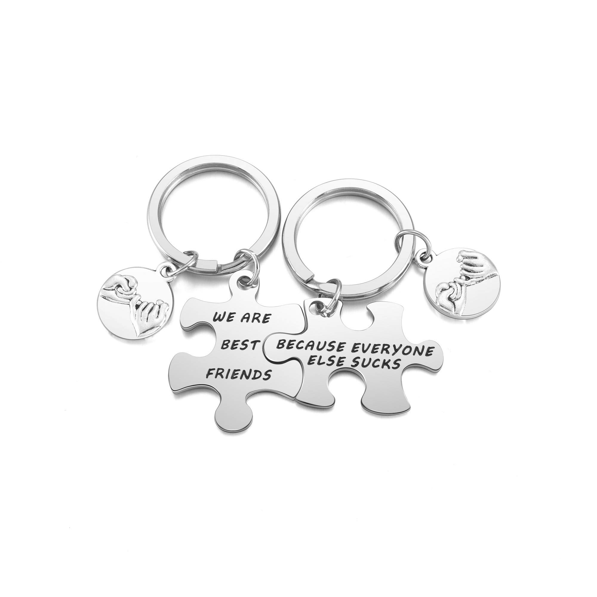 Custom Couple Keychain Set - Personalized Matching Puzzle Keychains for Couples & Best Friends - Romantic Pinky Promise Gift for Valentine's Day, Anniversary & Long Distance Relationships - Perfect for Couples, Best Friends & Loved Ones