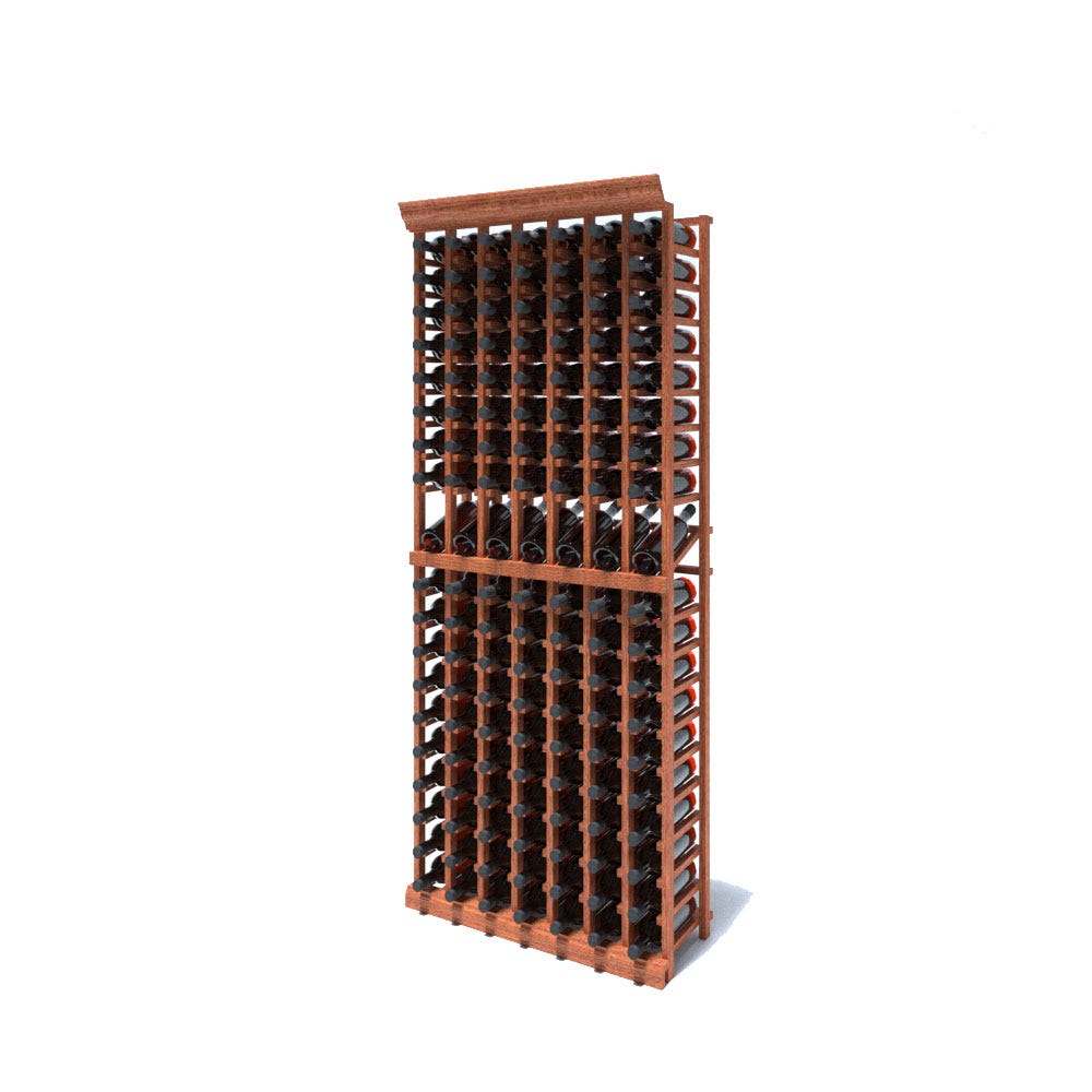 7 Column 133 Bottle 6.5ft Wooden Wine Rack Kit - Sturdy & Spacious Wine Storage Display for Home, Bar, Restaurant, or Wine Cellar Organization