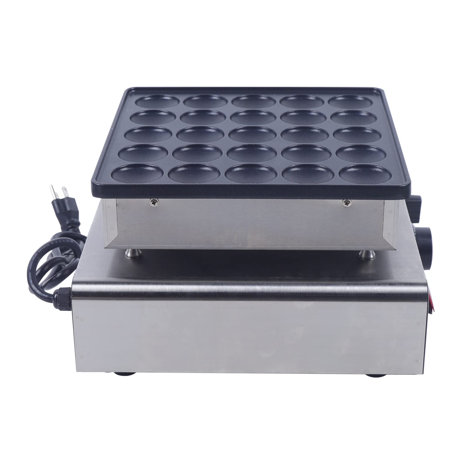 25-Hole Mini Pancake Maker Machine - Electric Dorayaki & Muffin Maker with Nonstick Surface - Perfect for Pancakes, Cake Pops - Ideal for Restaurants, Home Kitchens & Breakfast Parties