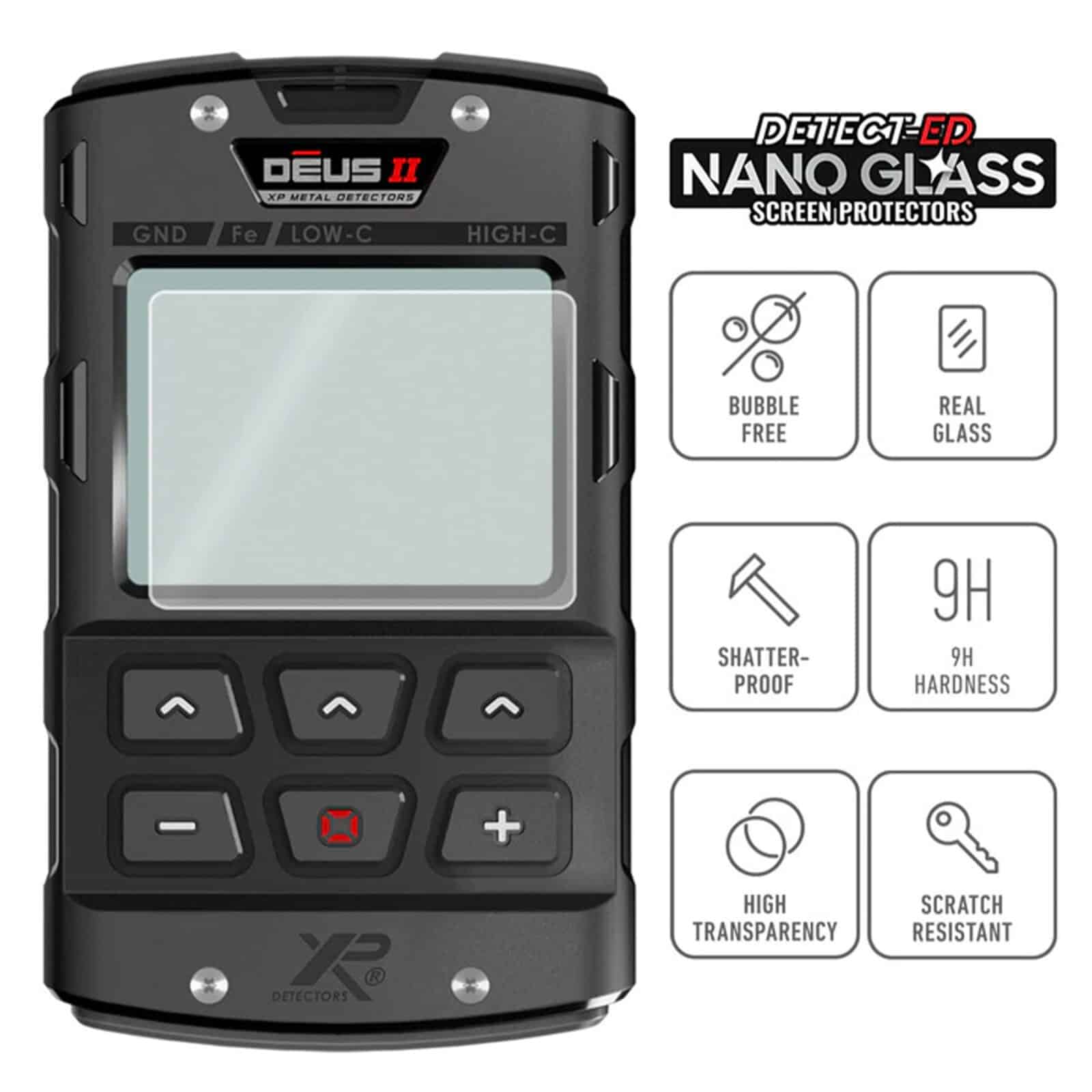 XP Deus II Metal Detector Nano Glass Screen Protector - Ultra Thin, Scratch Resistant, HD Clear - Perfect for Outdoor Treasure Hunting & Metal Detecting Adventures