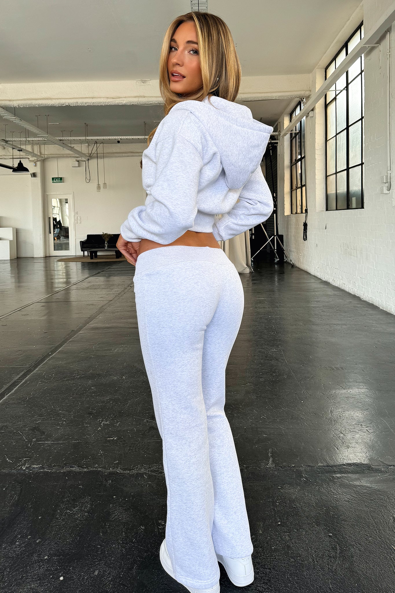 Kaztek Women's Low Rise Sweatpants - Soft Comfortable Joggers for Lounge & Workout - Grey Casual Athletic Pants for Yoga, Running & Everyday Wear