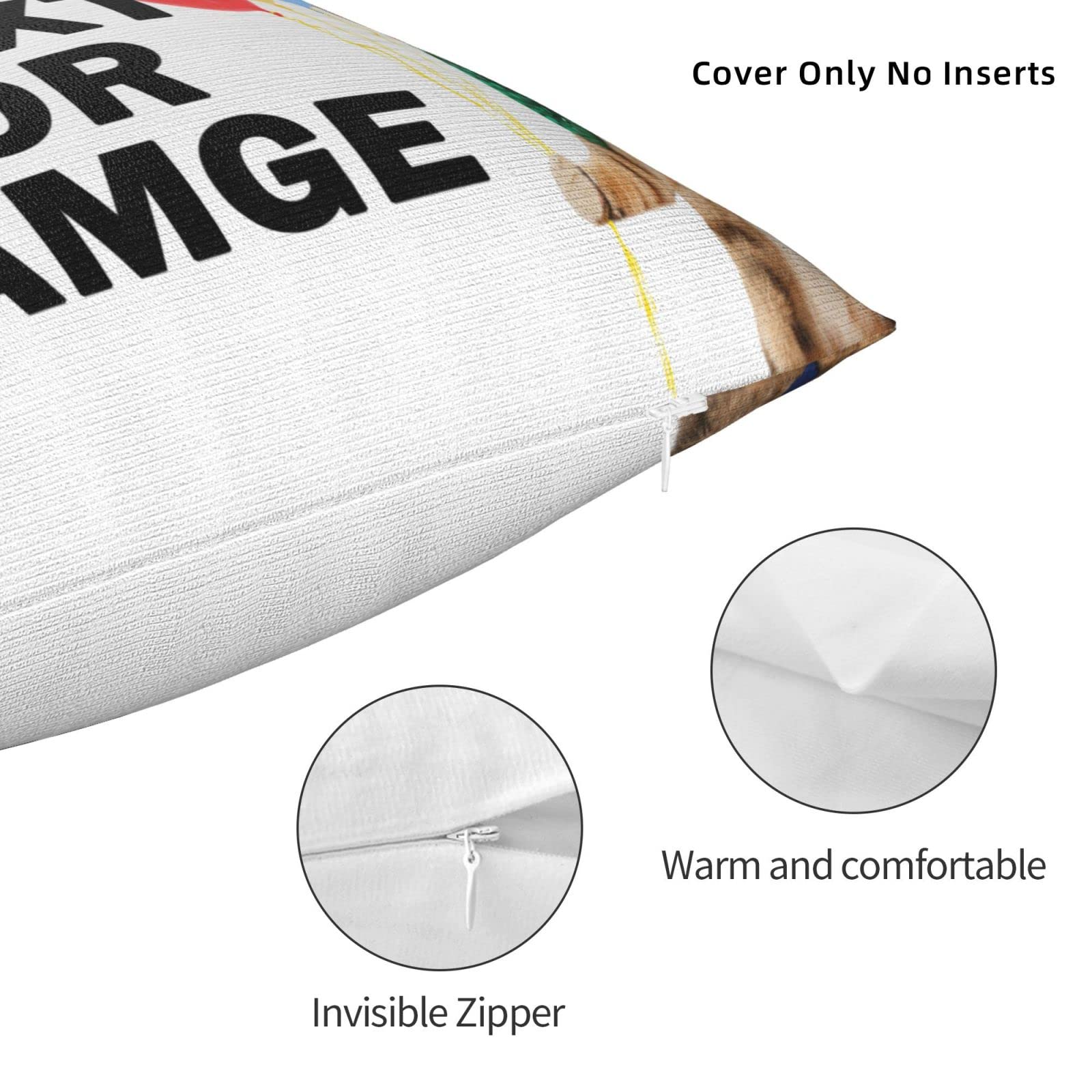 Custom Photo Pillow Covers 18x18 - Personalized Throw Pillowcases with Pictures & Text - Unique Birthday, Christmas & Halloween Gifts - Perfect for Home Decor, Couples Gifts & Special Occasions
