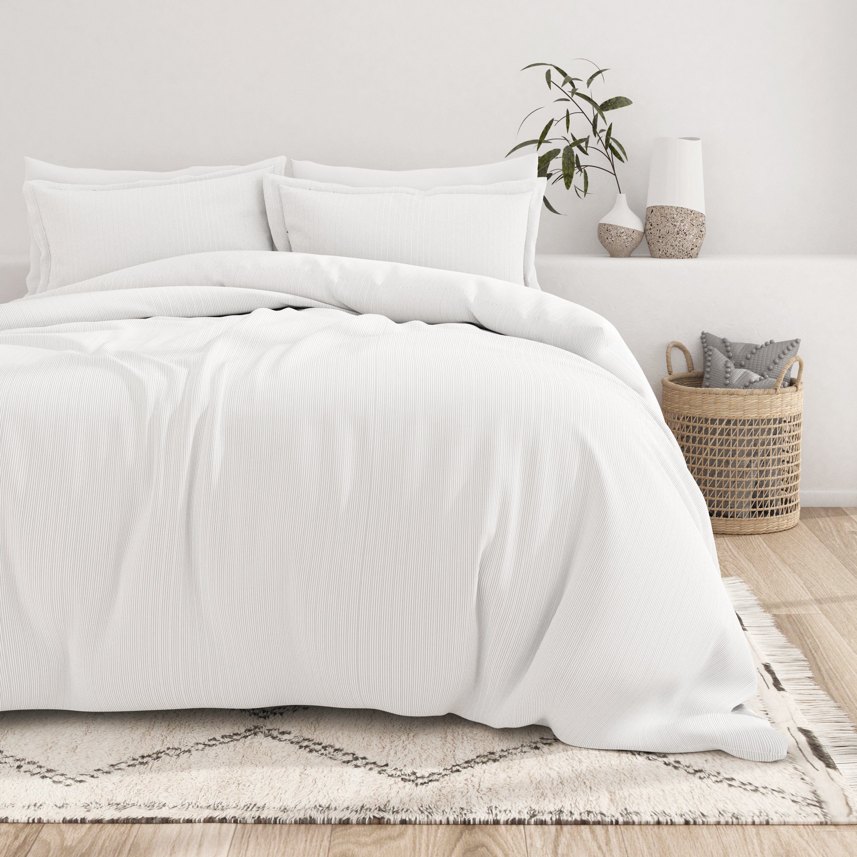 Stylish 3-Piece Duvet Cover Set - Queen Size Bedding with Pillowcases - Perfect for Master Bedroom, Guest Room & Dorm Decor