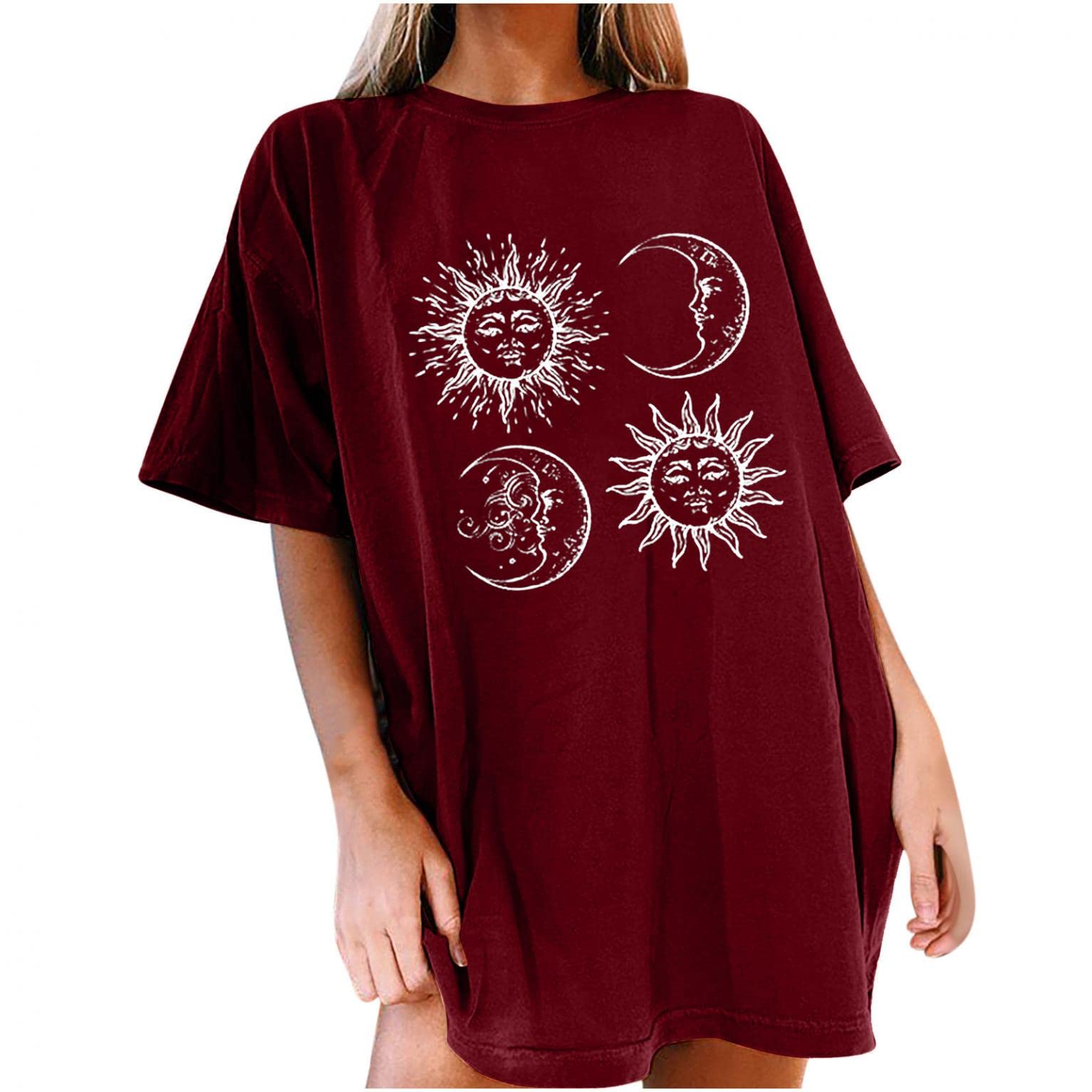Gibobby Women's Casual Tunic Tops - Short Sleeve Loose Tie Dye Blouses, Flowy Oversized T-Shirts for Summer | Dressy Casual Tops to Wear with Leggings | Perfect for Beach Outings, Yoga, and Everyday Wear