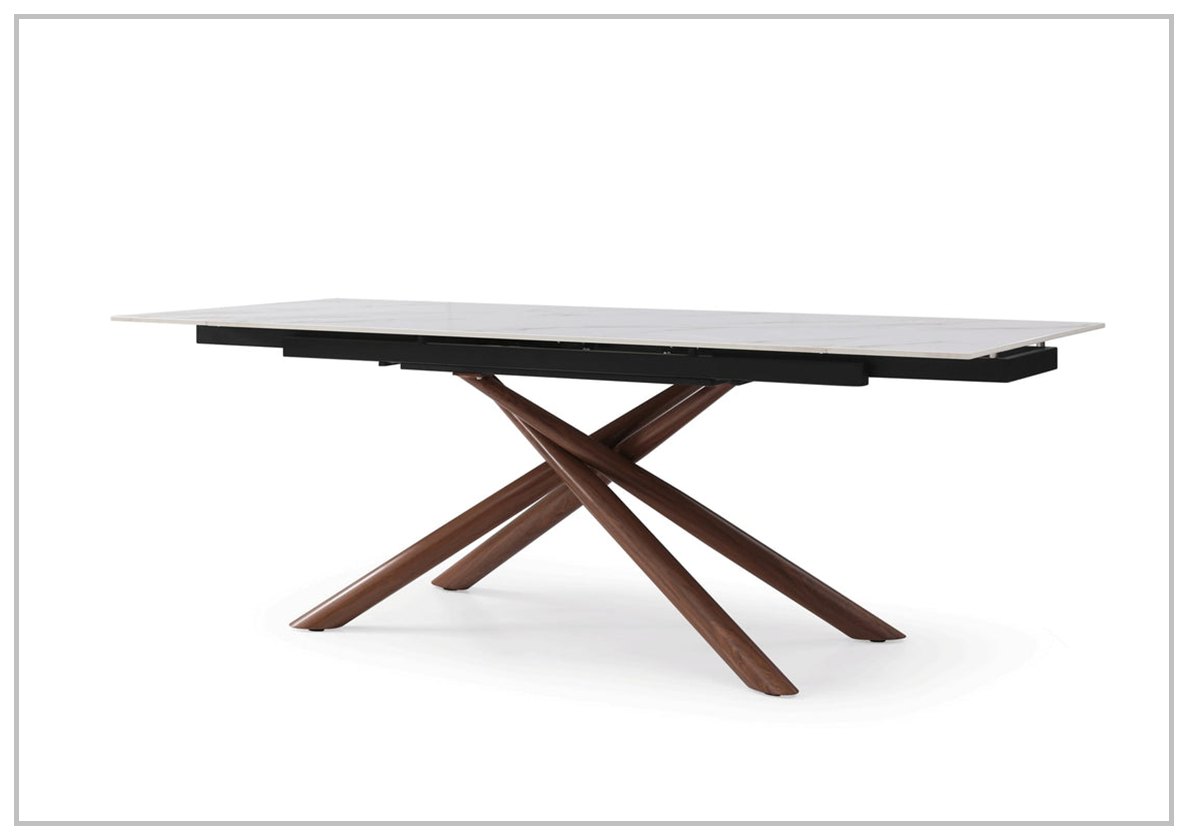 Extendable Dining Table with Ceramic Top - Gio Italia Modern Expandable Kitchen Table for Small Spaces | Perfect for Apartments, Dining Rooms & Entertaining Guests