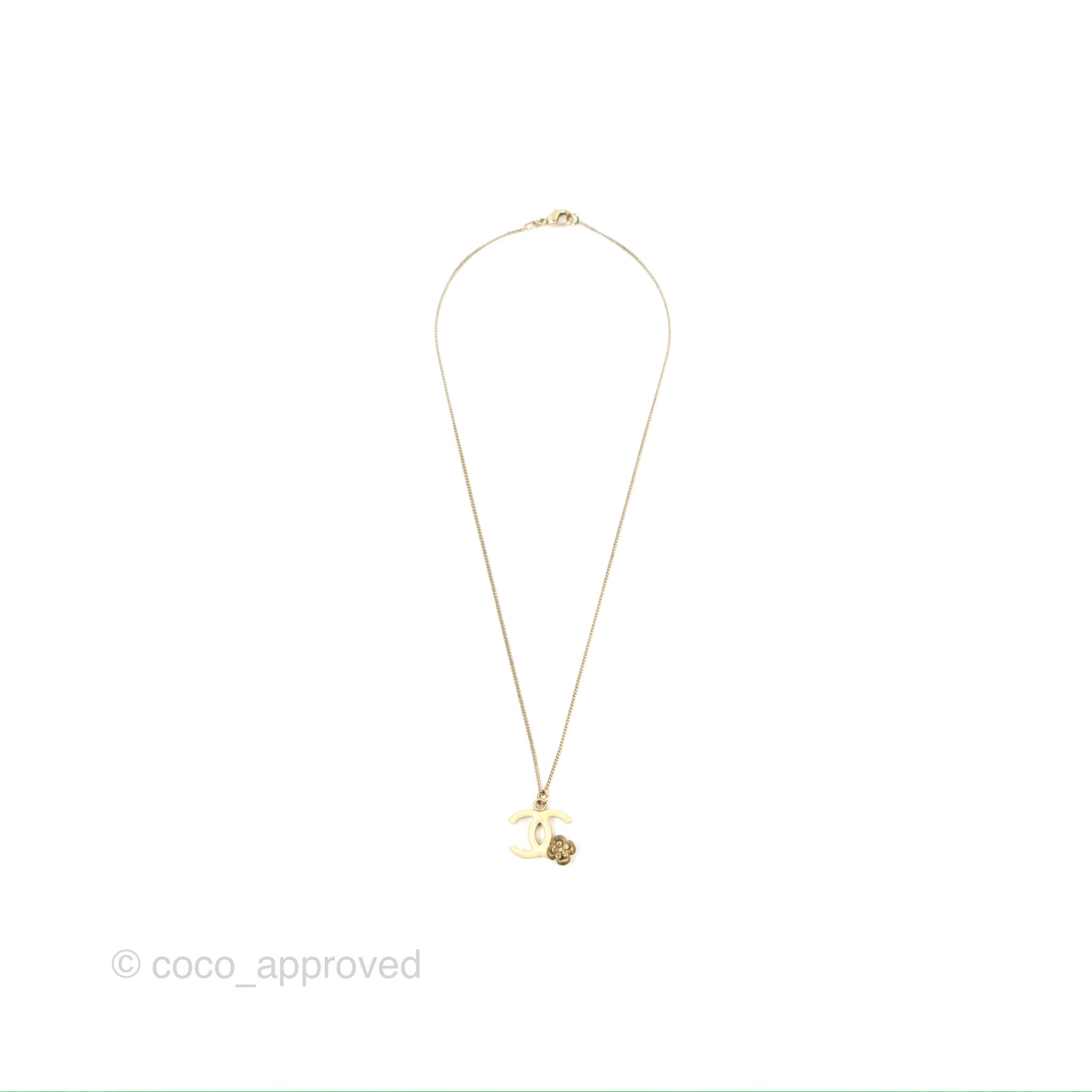 Chanel CC Yellow Camellia Pendant Necklace in Gold Tone - 13C Collection | Elegant Jewelry Gift for Women, Perfect for Parties & Special Occasions