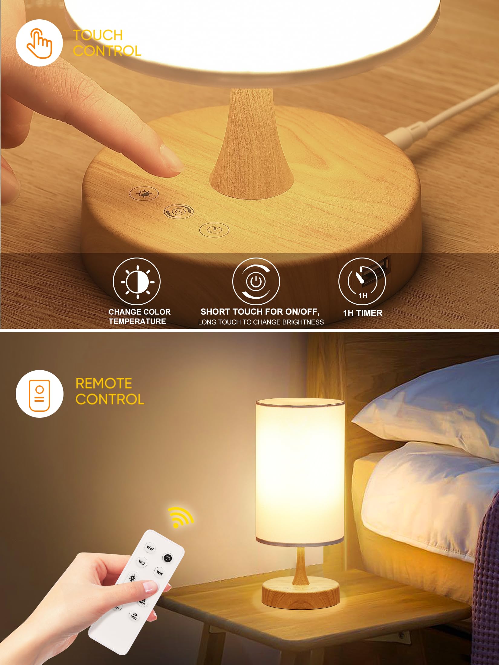 10000 Lux Light Therapy Lamp with 3 Color Temperatures - Adjustable Brightness, Timer & Memory Function, Remote Control (White Shade) for Seasonal Affective Disorder, Office & Home Use