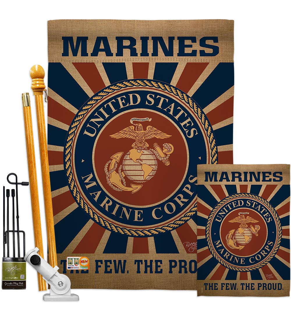 USMC Semper Fi Garden Flag - Double-Sided 28x40 Inch Marine Corps Yard Banner for Veterans, Military Decor - Made in USA | Perfect for Patriotic Home, Front Yard & Armed Forces Tribute