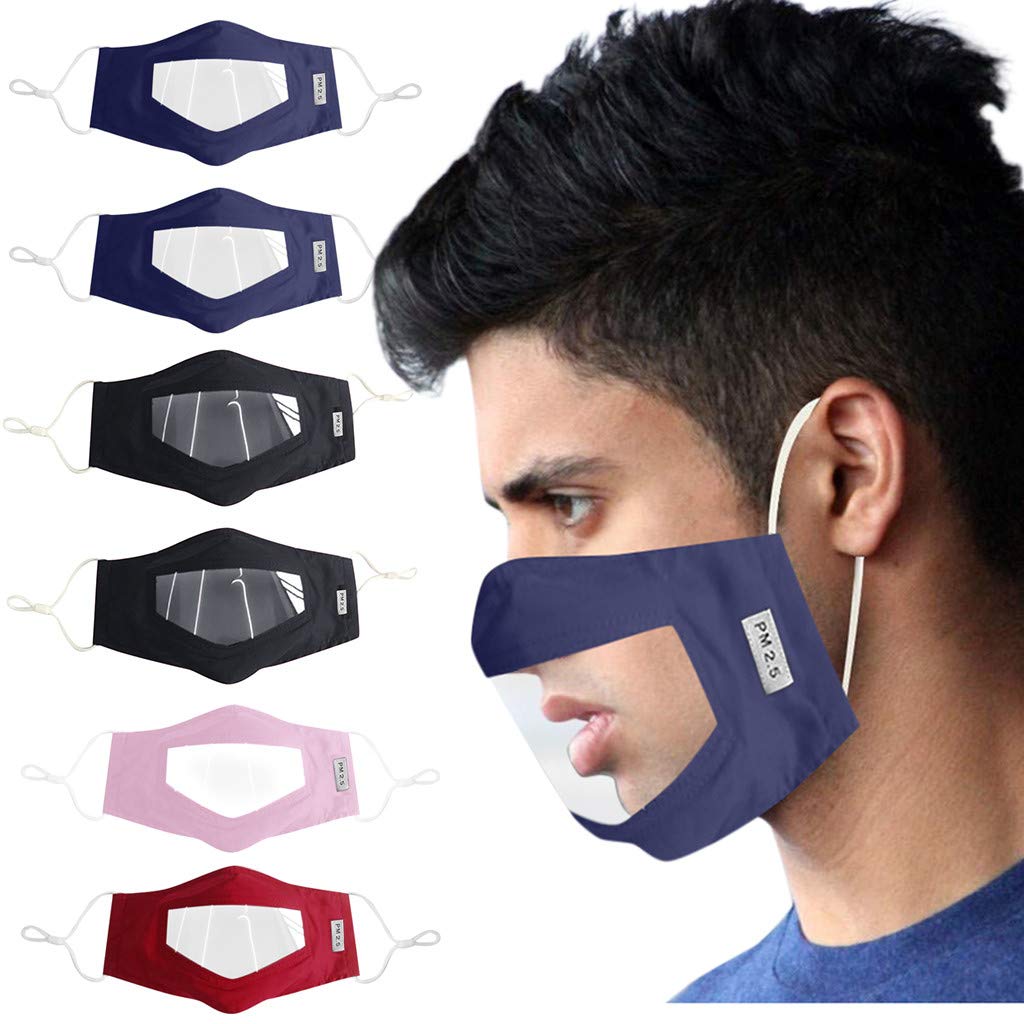 Clear Window Face Mask for Deaf & Hard of Hearing Adults - Transparent Mouth Cover for Lip Reading & Visible Expressions - Ideal for Sign Language Communication & Social Interactions