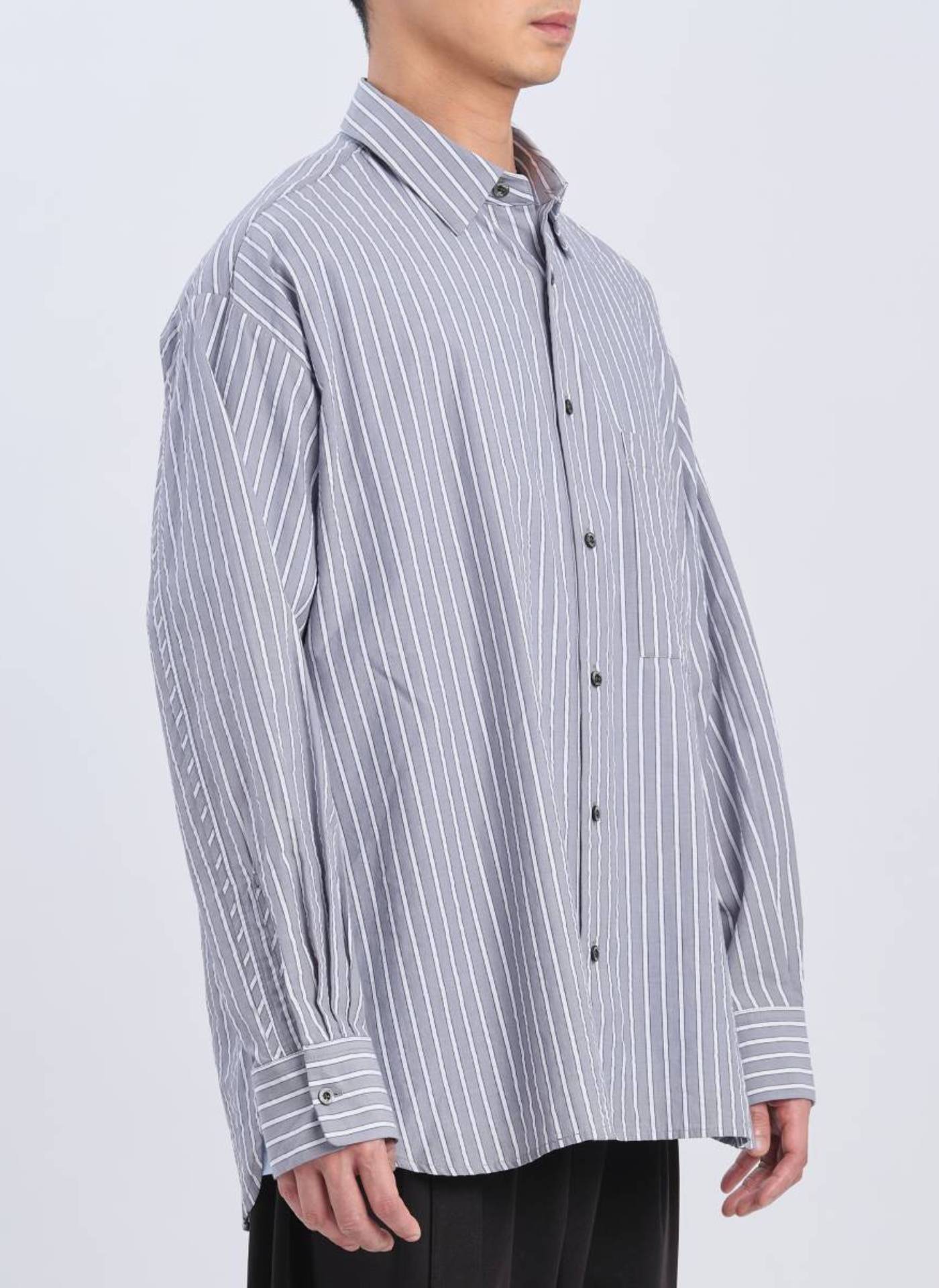 Classic Cotton Seersucker Collar Shirt for Men - Breathable Summer Casual Wear for Office & Outdoor Activities