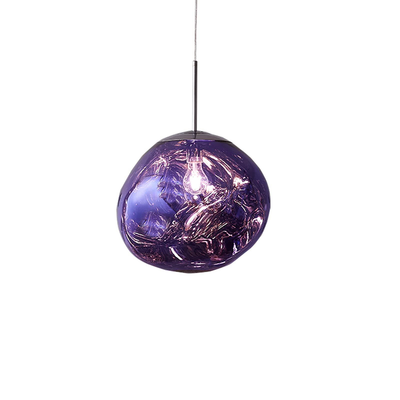 Modern Glass Lava Pendant Lamp - Irregular Copper Mirror Chandelier for Living Room, Kitchen & Bar | Stylish Hanging Light Fixture for Home Decor & Dining Areas