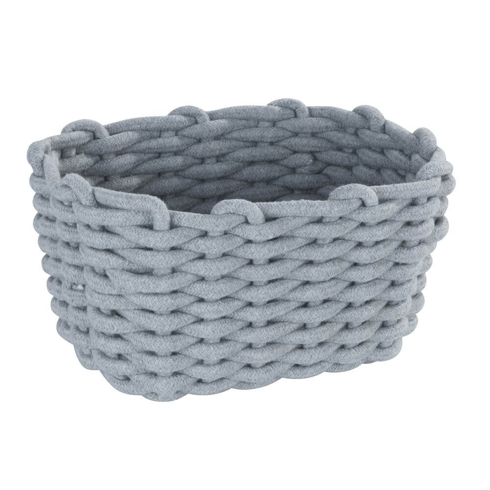 Tia Rectangular Woven Storage Basket - Medium Size Natural Fiber Organizer for Home & Office - Perfect for Shelves, Closets, and Nursery Organization