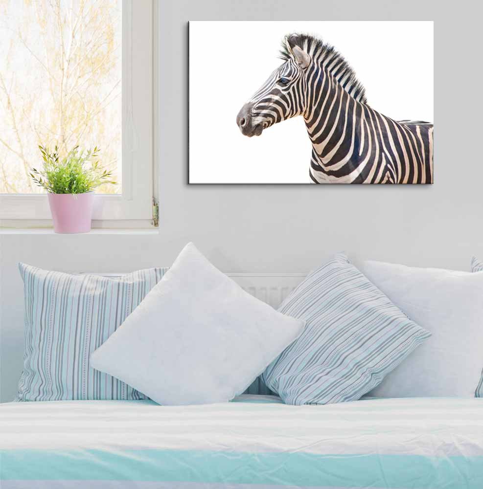 Wall26 - Premium Canvas Wall Art - Stunning Zebra Giclee Print Gallery Wrap - Modern Home Decor Ready to Hang - 32