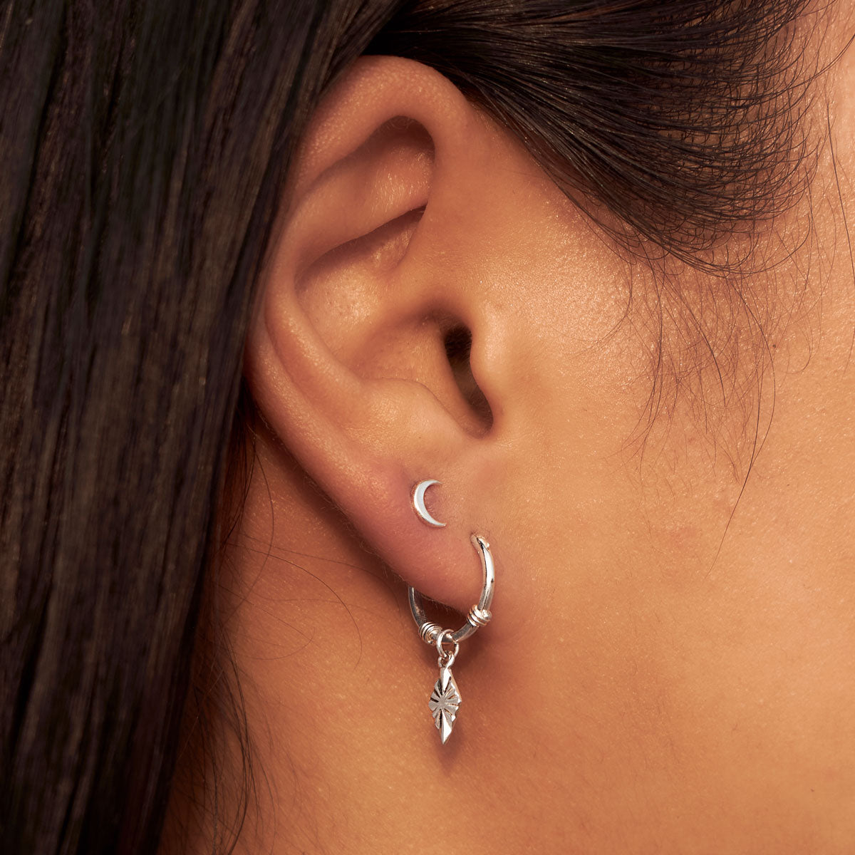 Dainty Moon Stud Earrings - Minimalist Silver Moon Jewelry for Women - Perfect for Everyday Wear & Special Occasions