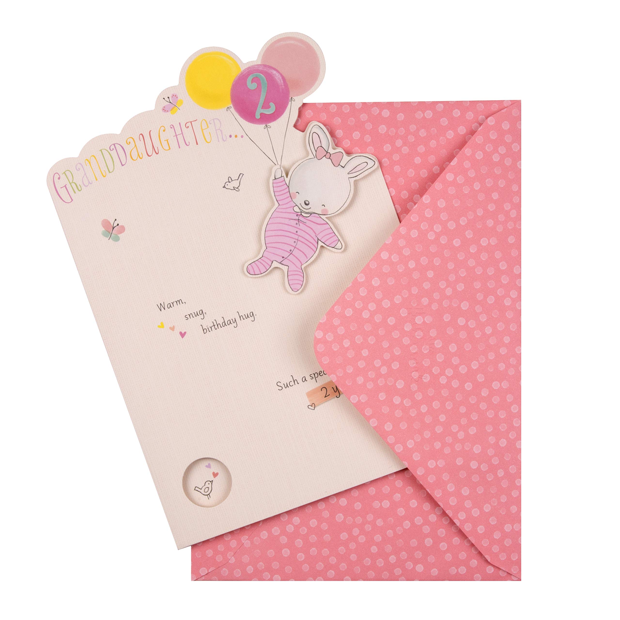 Hallmark 2nd Birthday Card for Granddaughter - 3D Pop-Up Die-Cut Greeting Card - Perfect for Toddler's Milestone Celebration & Keepsake Gift