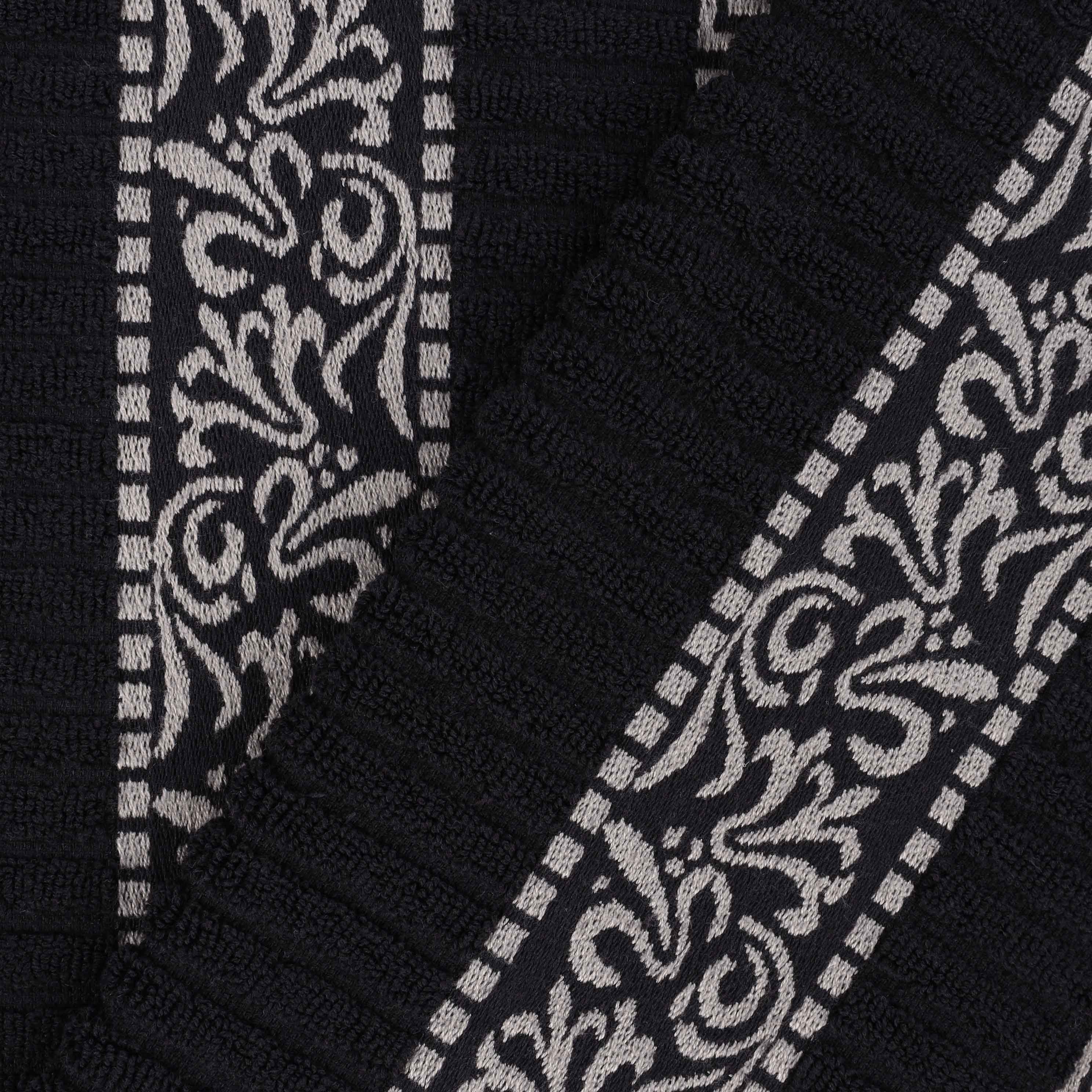 Premium Athens Cotton Greek Scroll & Floral 4-Piece Bath Towel Set - Soft & Absorbent for Spa, Bathroom & Guest Room Decor
