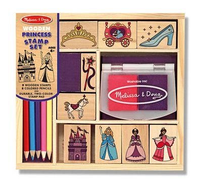 Melissa & Doug MND2418 Wooden Princess Stamp Set - Kids Arts & Crafts, DIY Scrapbooking, Birthday Party Favors, Creative Play for Girls & Boys