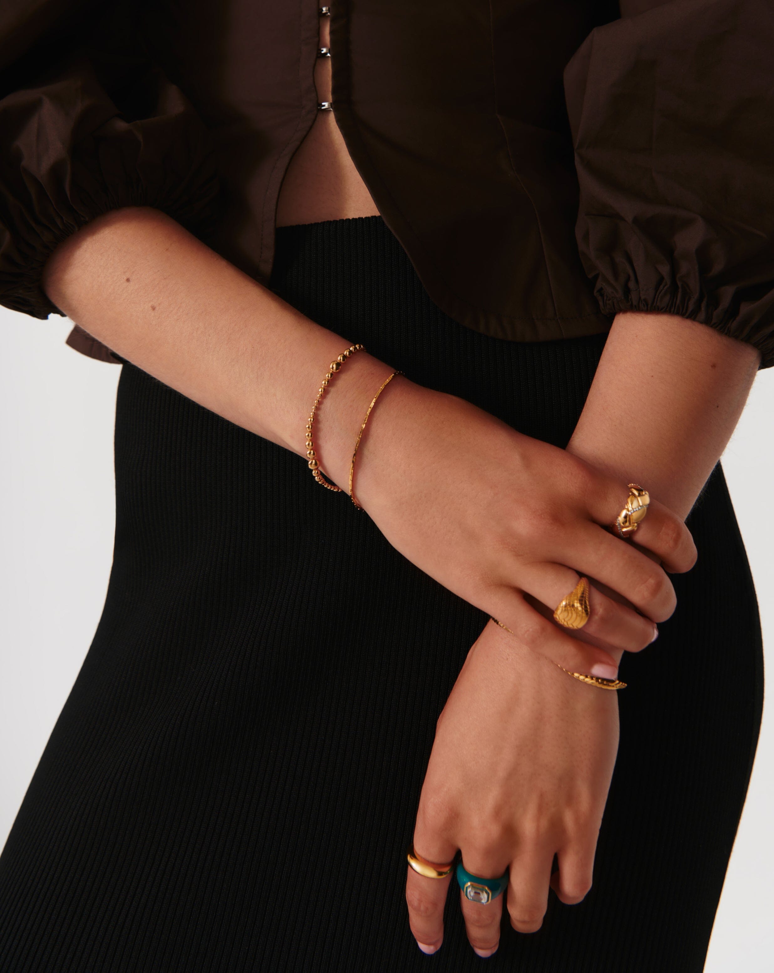 18k Gold Vermeil Graduated Beaded Bracelet - Elegant Stackable Jewelry for Women, Perfect for Everyday Wear, Gifts & Special Occasions