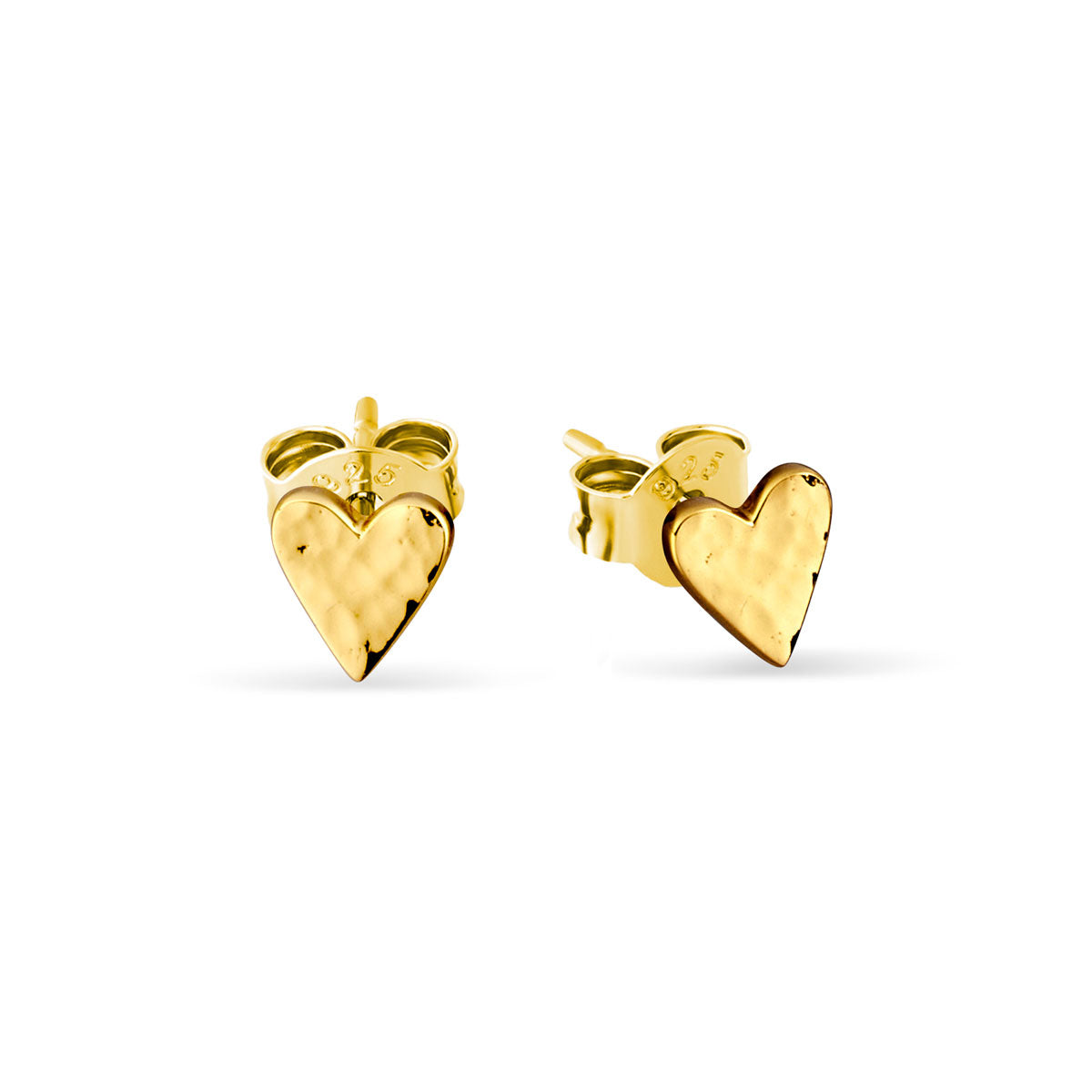 Aphrodite Heart Stud Earrings - 14K Gold Plated Rose Gold Studs for Women, Valentine's Day Gift, Everyday Wear Jewelry