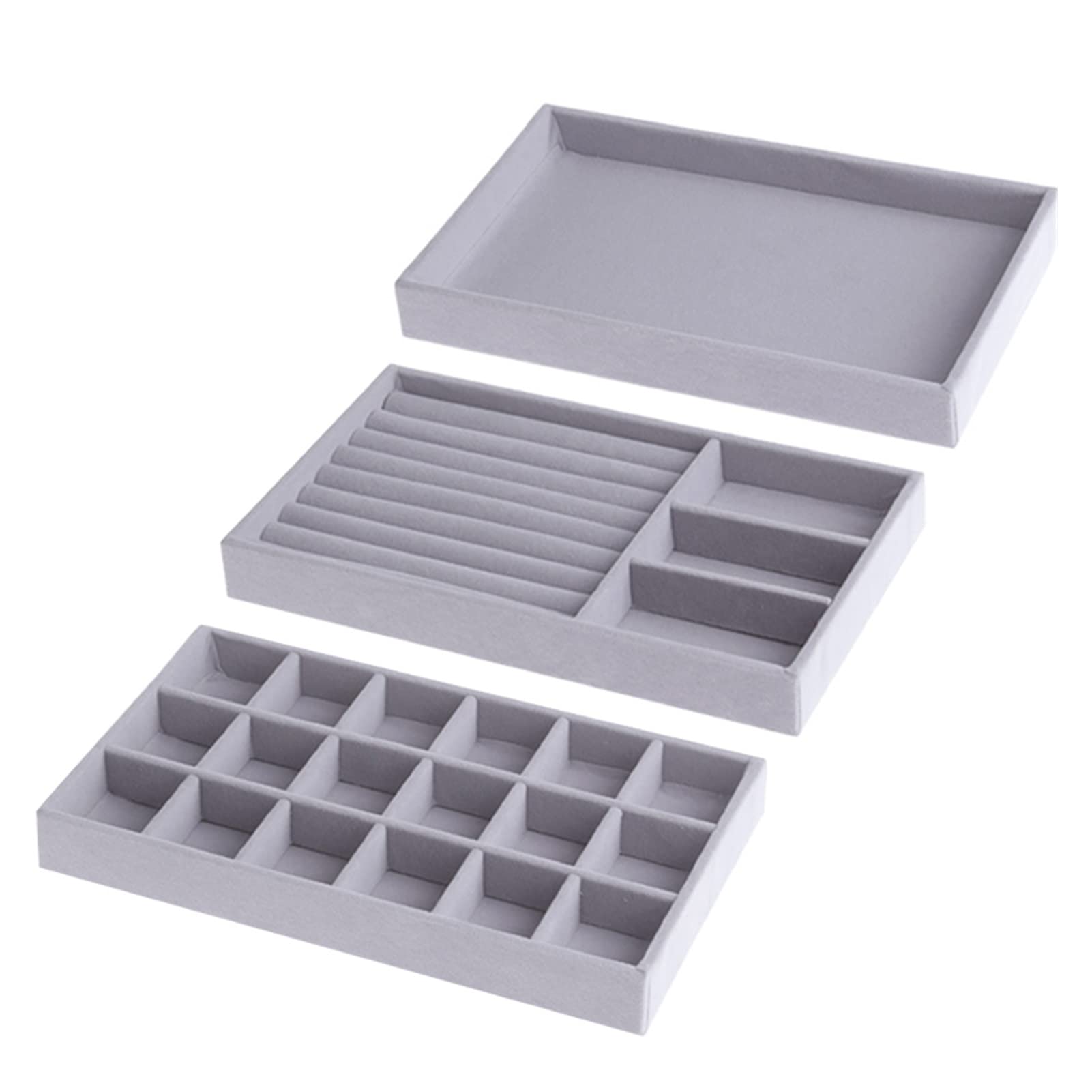 WSLLXQCFQL Velvet Jewelry Box Organizer - Portable Ring & Earring Display Case with Tray Holder for Jewelry Storage & Showcase - Perfect for Travel, Gift Giving & Home Decor (Color: D)