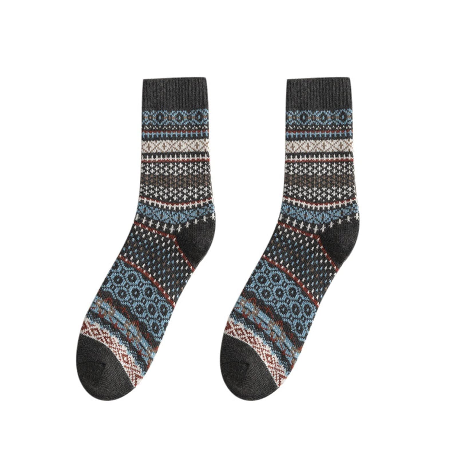 Clode Unisex Winter Wool Socks - Warm Ethnic Pattern Thick Socks for Men & Women - Perfect Birthday Gift for Cold Weather, Hiking & Home Comfort