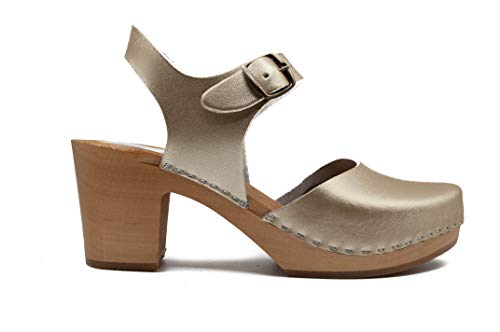 Handmade Swedish Clogs for Women - Natural Leather High Heel Sandals | Comfortable & Stylish Footwear for Summer, Beach, and Casual Outings