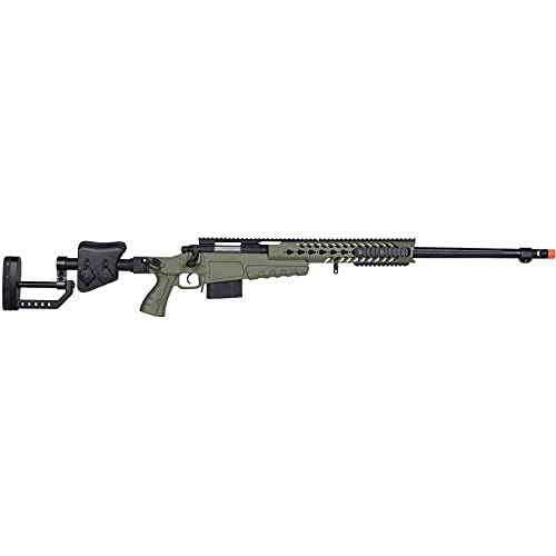 Lancer Tactical WellFire MB4418-2 Bolt Action Airsoft Sniper Rifle - OD Green - 380 FPS - Perfect for Outdoor Skirmishes & Target Practice
