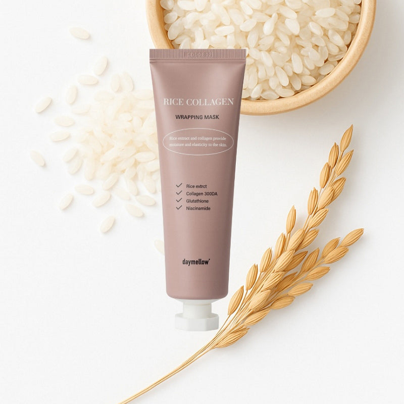Daymellow Rice Collagen Wrapping Mask 70g - Korean Skincare for Hydration & Anti-Aging - Perfect for Spa Night & Self-Care Routine