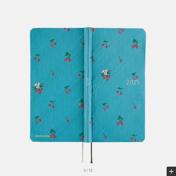 Hobonichi Weeks MEGA 2025 Planner - Cherry Bow & Tie Hardcover Weekly Notebook | English Edition | January Start, Monday Layout | Perfect for Work, School & Personal Organization