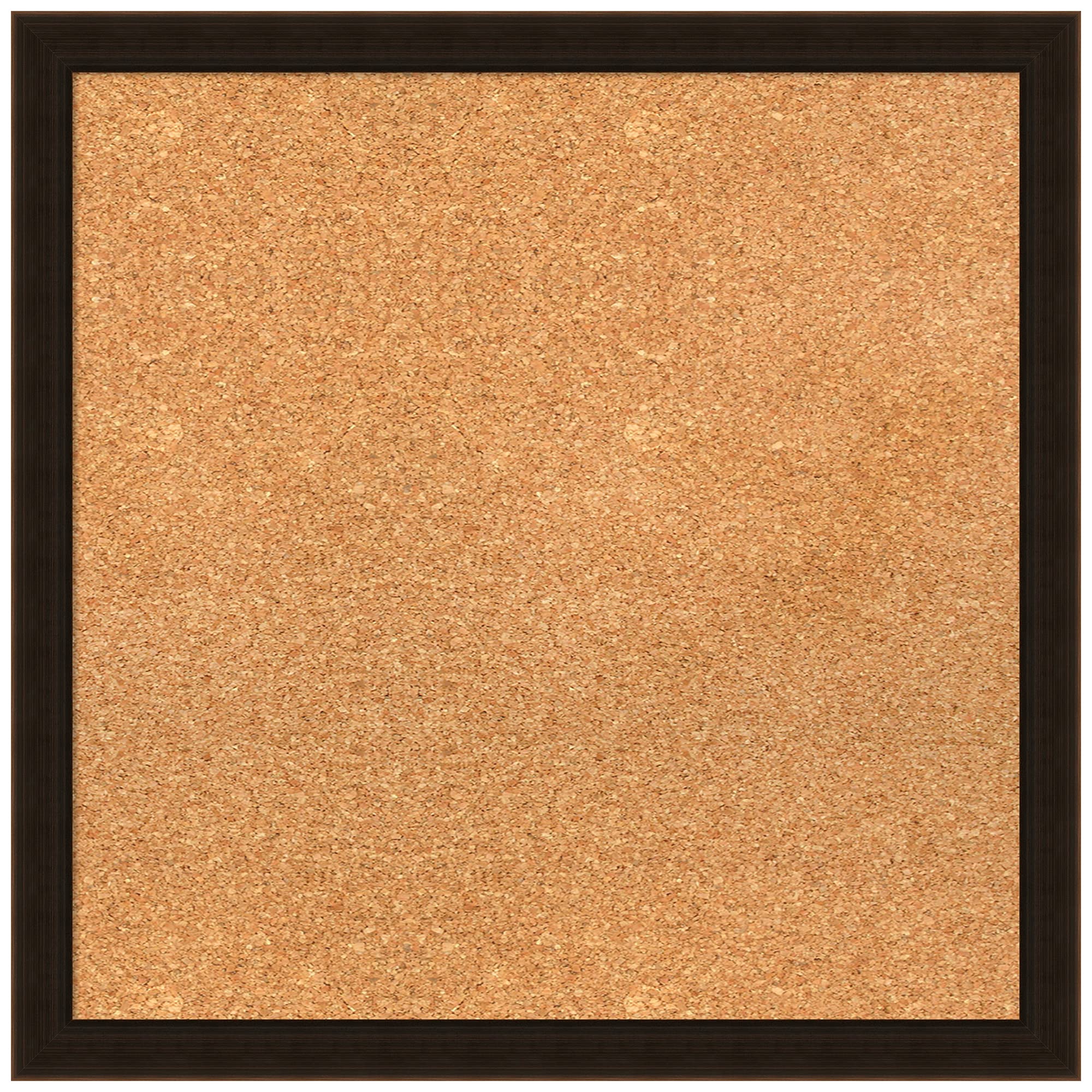 Custom Natural Cork Bulletin Board 22x22 Inches - Espresso Brown Wood Frame - Pin Board & Organization Board for Office, Home, or Classroom - Various Sizes Available