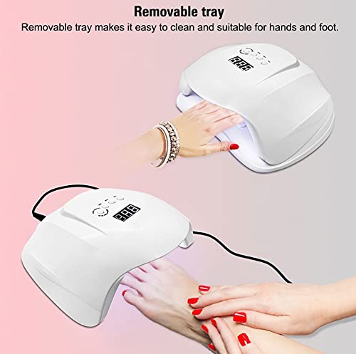 Professional UV LED Nail Lamp - 3 Timer Settings Gel Polish Dryer for Salon & Home Use | Fast Curing Light for Gel Nails, Acrylics & Manicures | Perfect Nail Art Tool for DIY & Professional Use (White)